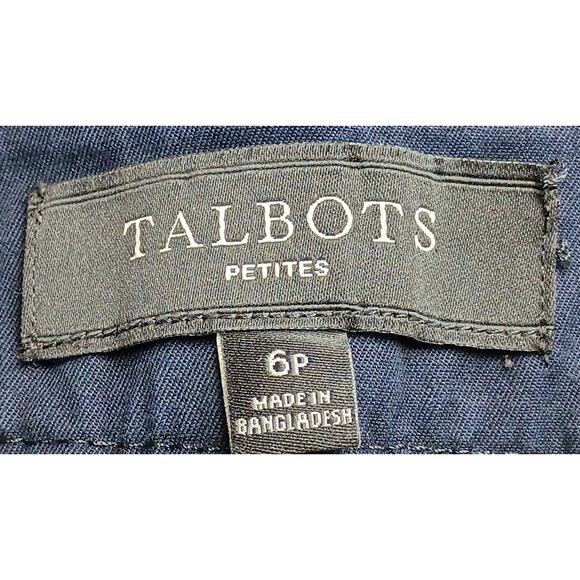 Talbots Women 6 P Navy Blue Flat Front Lightweight Cotton Stretch Chino Short - Picture 3 of 4